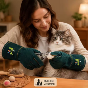 Крепкие перчатки для ухода за домашними животными Multi-Pet Grooming Dino