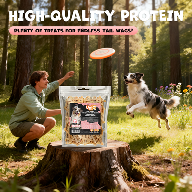 Ласощі для собак UNIQ PETS DOG SNACKS SNIFFY з лососем і таурином у формі стріпсів UniQ PETS