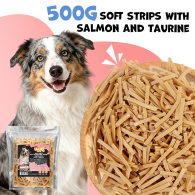 Ласощі для собак UNIQ PETS DOG SNACKS SNIFFY з лососем і таурином у формі стріпсів UniQ PETS