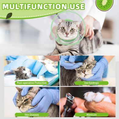 М'який ветеринарний комір для котів Green Cat Elizabeth Collar with a fruit pattern