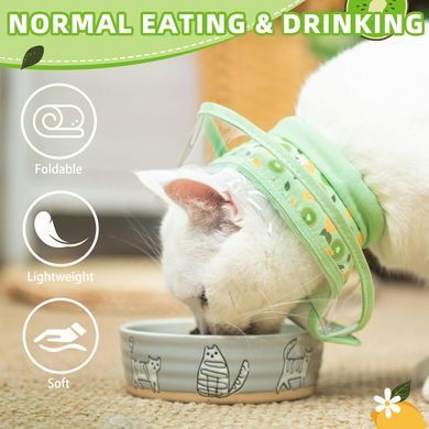 М'який ветеринарний комір для котів Green Cat Elizabeth Collar with a fruit pattern