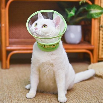 М'який ветеринарний комір для котів Green Cat Elizabeth Collar with a fruit pattern