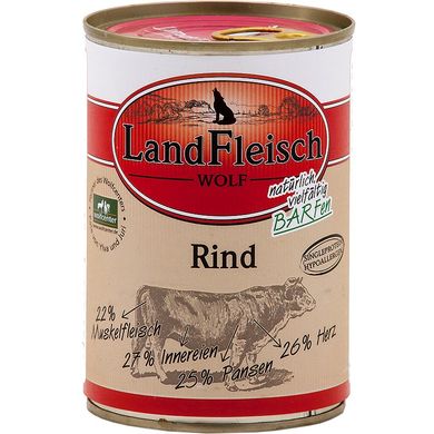 Консерви для собак Landfleisch Dog Wolf Rind з яловичиною LandFleisch