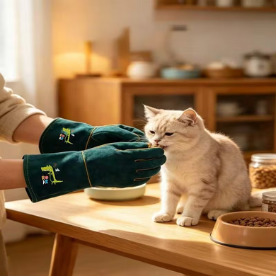 Крепкие перчатки для ухода за домашними животными Multi-Pet Grooming Dino
