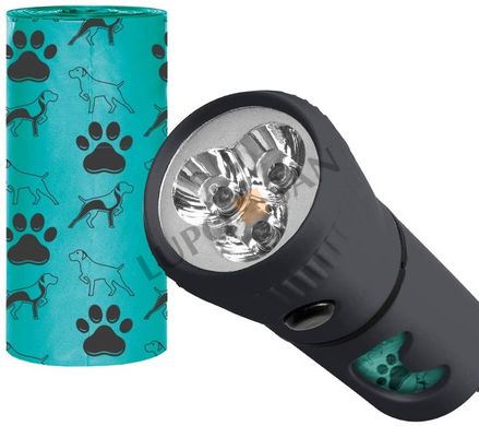 Набор: Диспенсер для пакетов и фонарик AVALANCHE Doggie Night Walker 2в1 и 280 пакетов