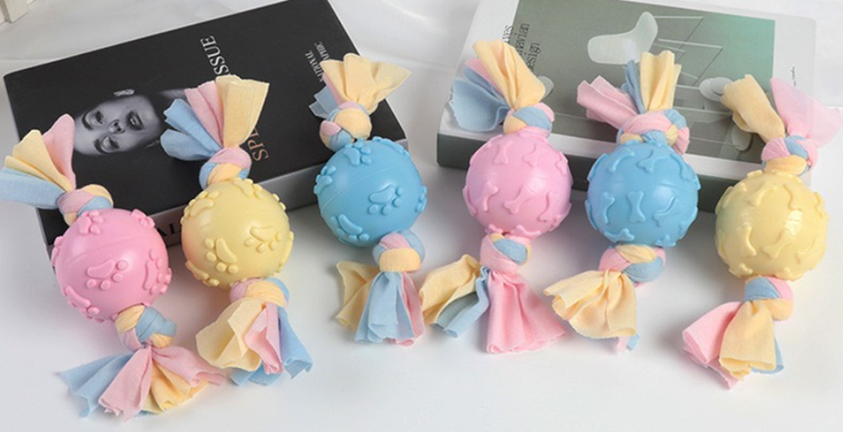 Жувальна іграшка для собак Derby Candy ball with bones and cotton rope Derby