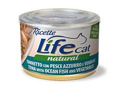 Консерва для котов LifeNatural Тунец с океанической рыбой и овощами (tuna with ocean fish and vegetables), 150 г LifeNatural