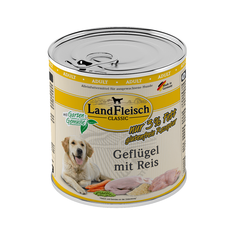 LandFleisch консервы для собак с нежирным мясом птицы, рисом и свежими овощами LandFleisch