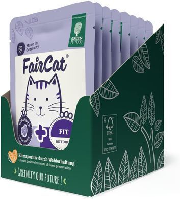 (срок до 25.11.2026) Влажный корм для кошек Green Petfood Fair Cat Fit с курицей и лососем