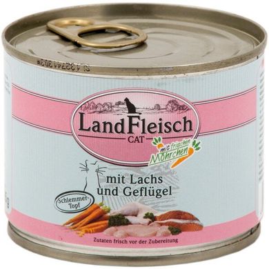 LandFleisch желе для котов с лососем и птицей LandFleisch