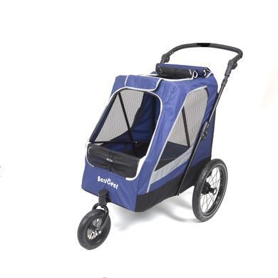 Коляска для домашних животных (до 35 кг) Bestopet (Люпосанчик) BS-RL-02 Dark Blue со съемным столиком для груминга Люпосанчик