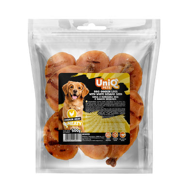 Ласощі для собак UNIQ PETS DOG SNACKS MEATY Курячі ніжки барбекю з білим кунжутом UniQ PETS