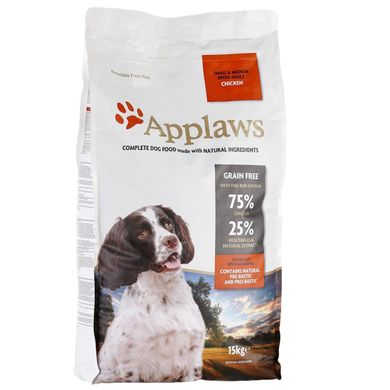 Сухий корм для дорослих собак малих та середніх порід Applaws Small & Medium Breed Adult Chicken Applaws