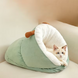 Полузакрытый лежак-гнездо для домашних животных Cartoon Green Snail, 60х40х35 см