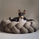 Лежанка для собак і котів Люпосанчик Stylish hand-crocheting plush Pet Bed, Dark Camel, S, 50х15 см
