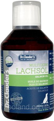 Добавка для шкіри і шерсті собак і котів Dr.Clauder's Hair & Skin Multi Derm Lachsöl з маслом лосося Dr.Clauder's