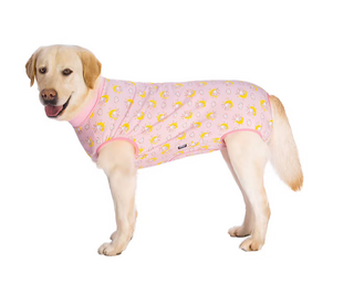 Послеоперационный боди для собак LOVEPET Pink yellow rabbit