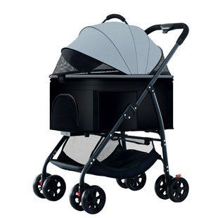 Коляска со съемной переноской для домашних животных Derby PBP0078 Flax gray Derby