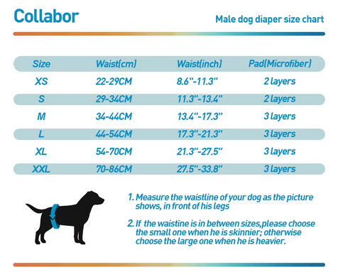 Многоразовый подгузник для кобелей COLLABOR Blue DCD023-08 COLLABOR