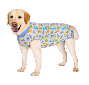 Послеоперационный боди для собак LOVEPET Blue dinosaur