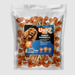 Ласощі для собак UniQ PETS Гантелі з курки UniQ PETS