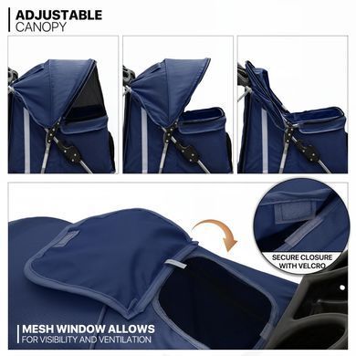 Коляска для котів і собак Bestopet (Люпосанчик) BS-RL-16 Dark Blue Люпосанчик
