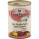 LandFleisch консервы для собак с говяжьим сердцем, лапшой и свежими овощами, 400 г