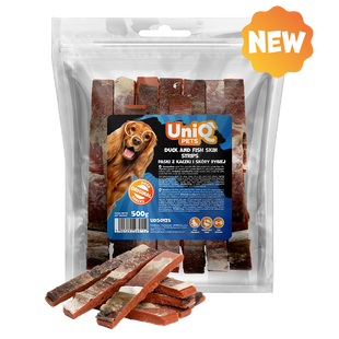 Лакомство для собак UniQ PETS Стрипсы из утки и кожи трески UniQ PETS