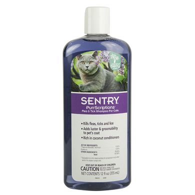 Шампунь от блох и клещей для котов Sentry PurrScriptions Coconut Berry Shampoo с ароматом кокоса SENTRY