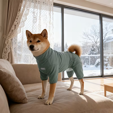 Комбінезон для собак KOOGAL Stretchable Turtleneck Jumpsuit, Green Gray KOOGAL
