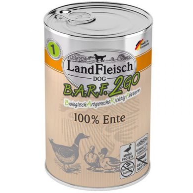 Консерви для собак Landfleisch B.A.R.F.2GO 100% ente (з качкою) LandFleisch