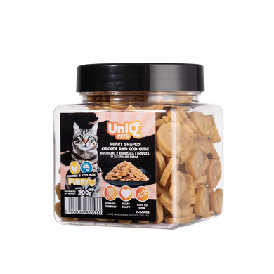 Ласощі для котів UNIQ PETS CAT SNACKS PURRY М'які сердечка з курки та тріски UniQ PETS