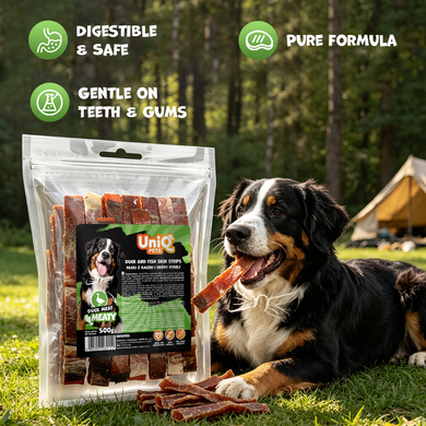 Лакомство для собак UniQ PETS Стрипсы из утки и кожи трески UniQ PETS