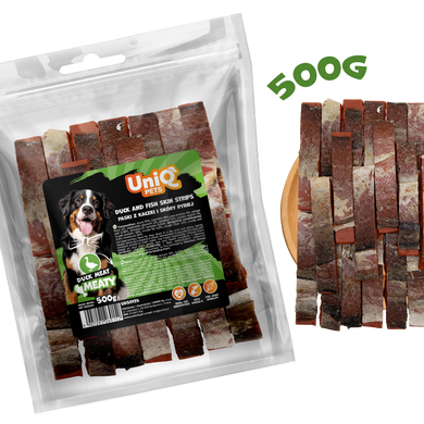 Лакомство для собак UniQ PETS Стрипсы из утки и кожи трески UniQ PETS