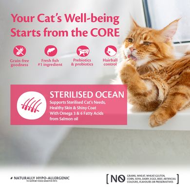 Сухий корм для стерилізованих котів Wellness CORE Sterilised Ocean з лососем Wellness CORE