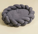 Лежанка для собак і котів Люпосанчик Stylish hand-crocheting plush Pet Bed, Dark Grey, S, 50х15 см