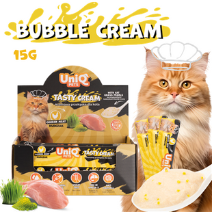 Кремовое лакомство для кошек UNIQ PETS Bubble Cream со сливочным куриным вкусом и кошачьей травой UniQ PETS