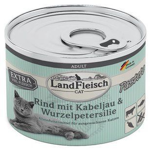 LandFleisch паштет для котів з яловичини, тріски і кореневої петрушки LandFleisch