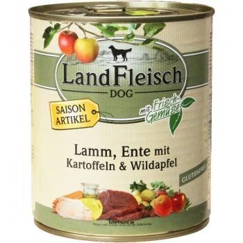 LandFleisch консерви для собак з ягням, качкою, картоплею і диким яблуком LandFleisch