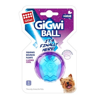 Іграшка для Собак Gigwi Ball М'яч з пищалкою, синьо-фіолетовий GiGwi