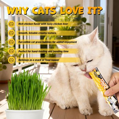 Кремовое лакомство для кошек UNIQ PETS Bubble Cream со сливочным куриным вкусом и кошачьей травой UniQ PETS