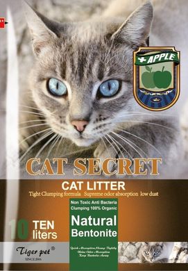 Бентонитовый наполнитель Cat Secret Apple Tiger Pet