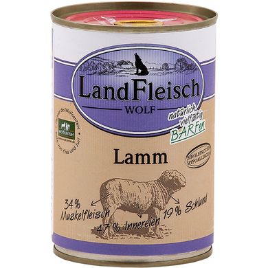 Консервы для собак Landfleisch Dog Wolf Lamm с ягненком LandFleisch