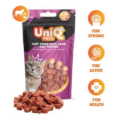 Ласощі для котів Uniq PETS CAT SNACKS MIMI м'які зірочки з ягнятиною та таурином UniQ PETS