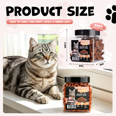 Лакомство для кошек UNIQ PETS CAT SNACKS PURRY Кубики из лосося UniQ PETS