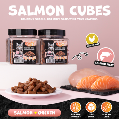 Лакомство для кошек UNIQ PETS CAT SNACKS PURRY Кубики из лосося UniQ PETS