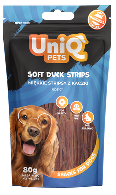 Ласощі для собак UniQ PETS М'які качині смужки UniQ PETS