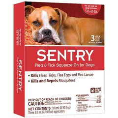 Капли SENTRY от блох, клещей и комаров для собак 15-30 кг SENTRY