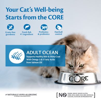 Сухой корм для взрослых котов Wellness CORE Adult Ocean с лососем и тунцом Wellness CORE