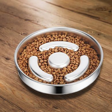 Металева миска для повільного харчування собак Derby Stainless Steel Slow Feeder Dog Bowl Derby